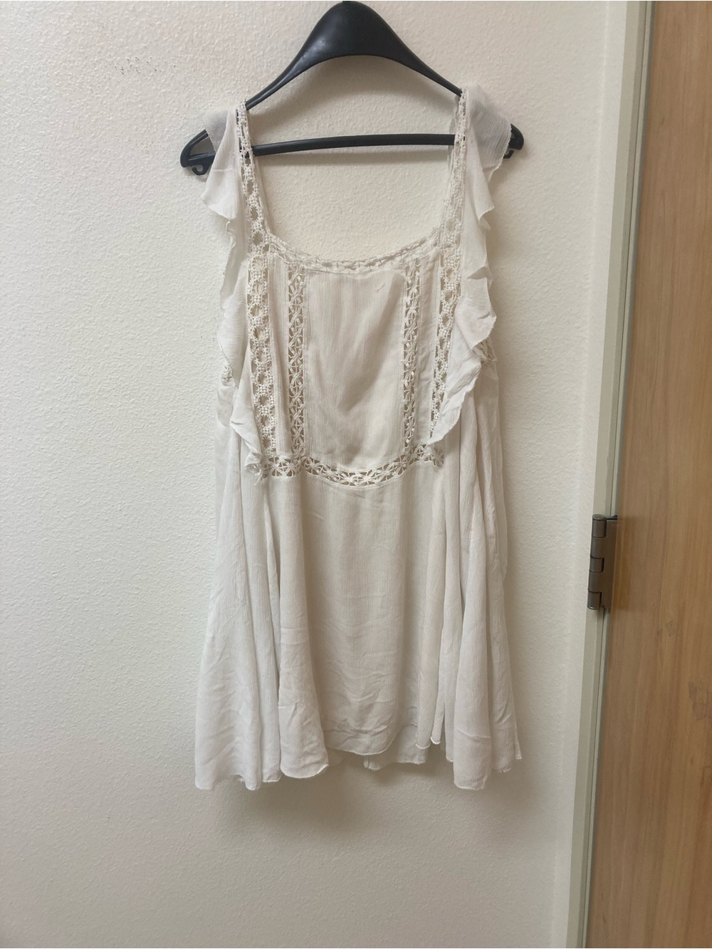 FP ONE (FREE PEOPLE) Boho Feminine Romantic Lacey Cream Top (L)